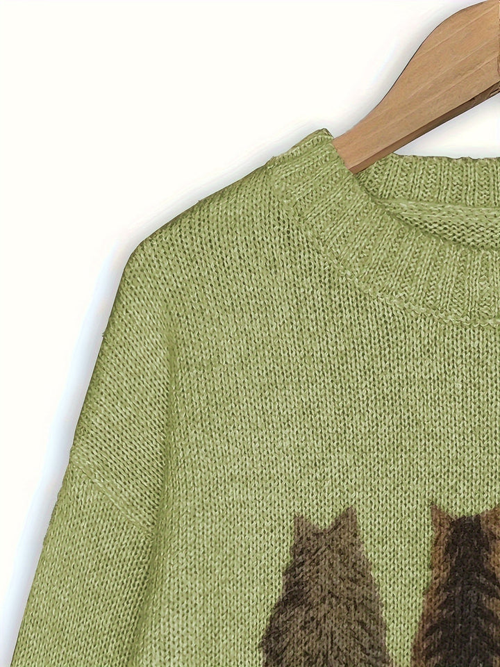 Tamara | Cozy Cat-Print Sweater