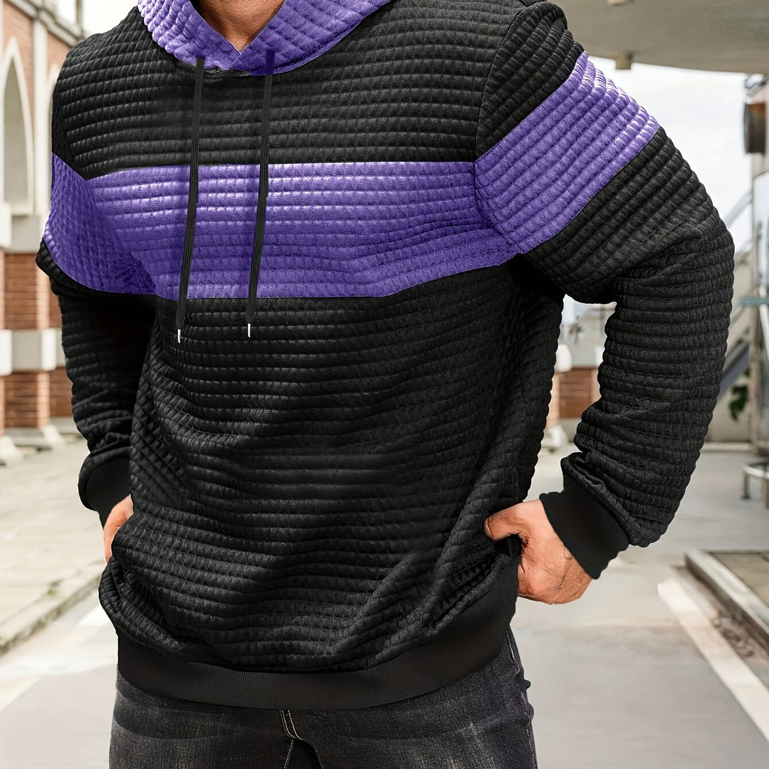 Hayes | Textured Colour-Block Hoodie