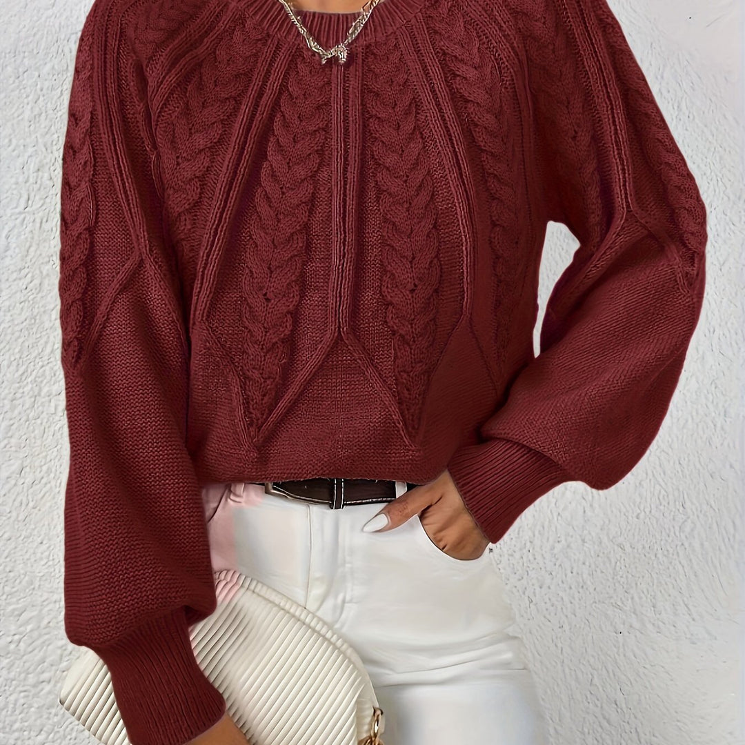 Cassidy | Cable-Knit Round-Neck Sweater
