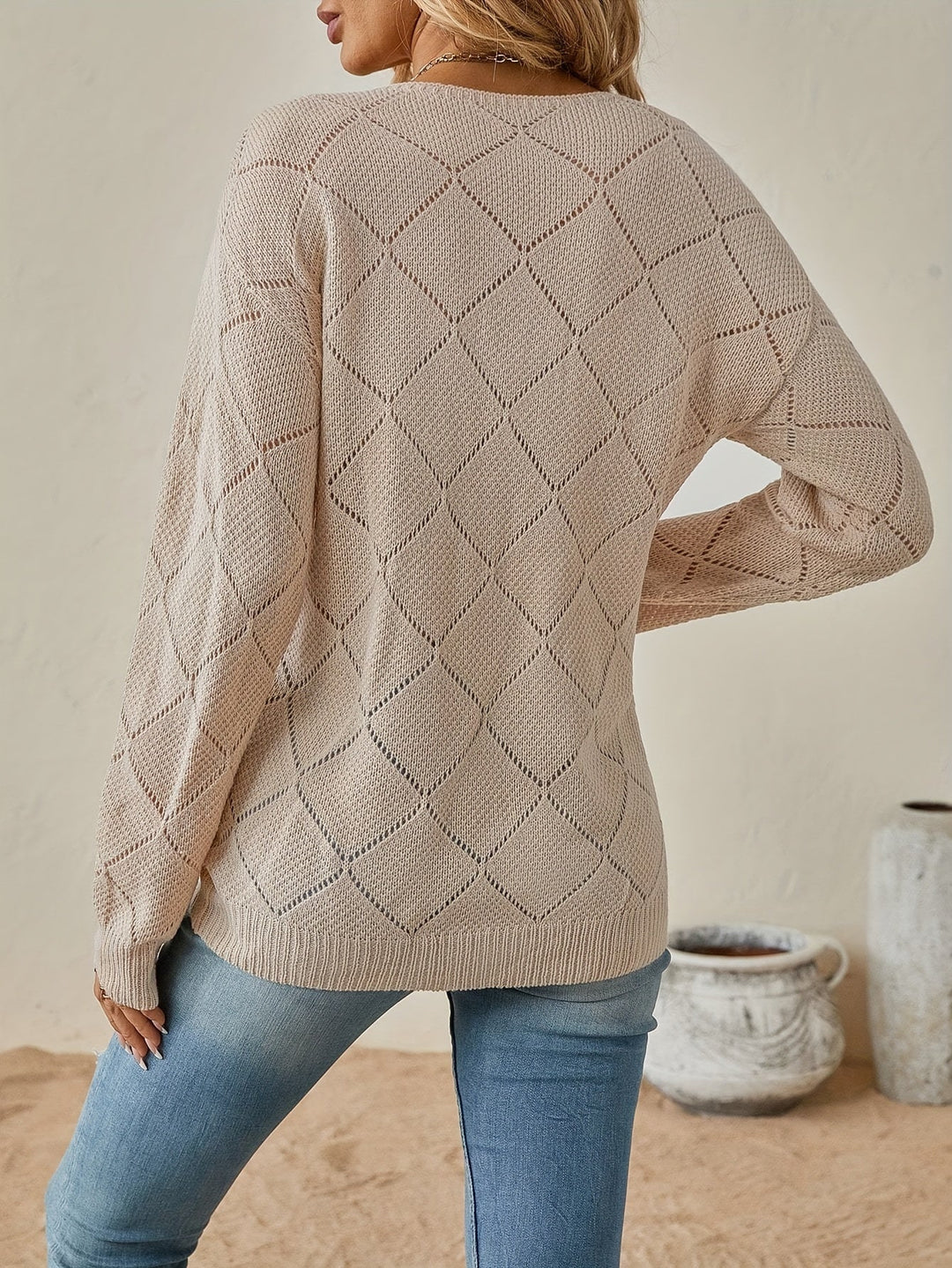 Camryn | Openwork V-Neck Sweater