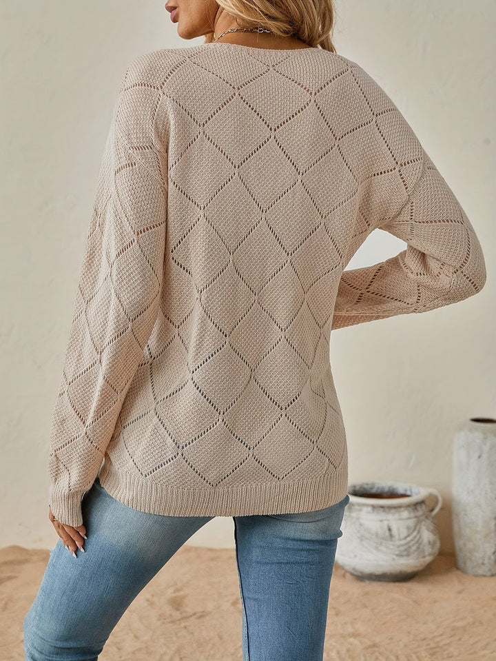Camryn | Openwork V-Neck Sweater