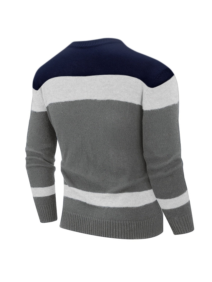 Ethan | Color Block Knit Sweater