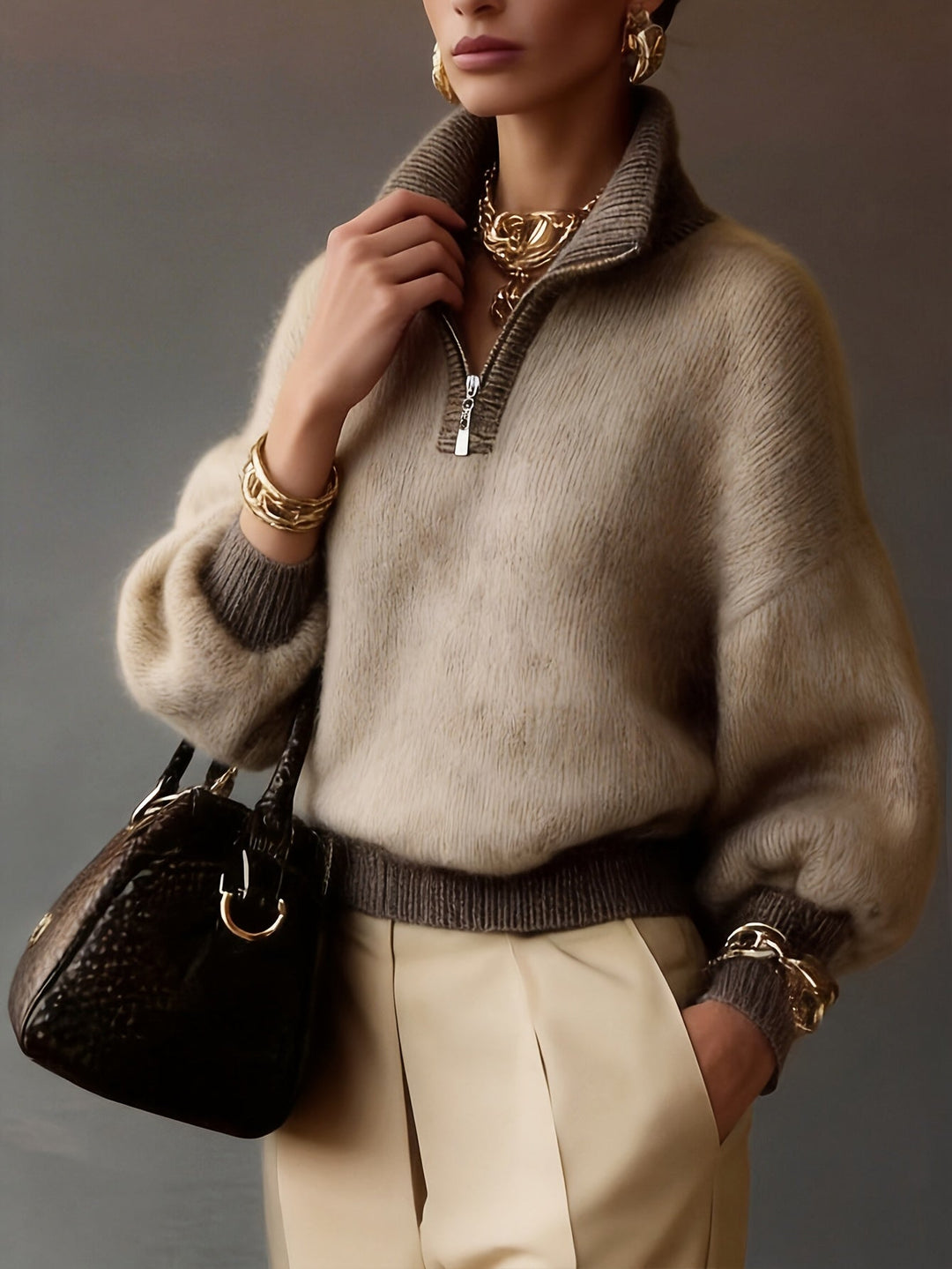 Cecily | Relaxed Half-Zip Sweater