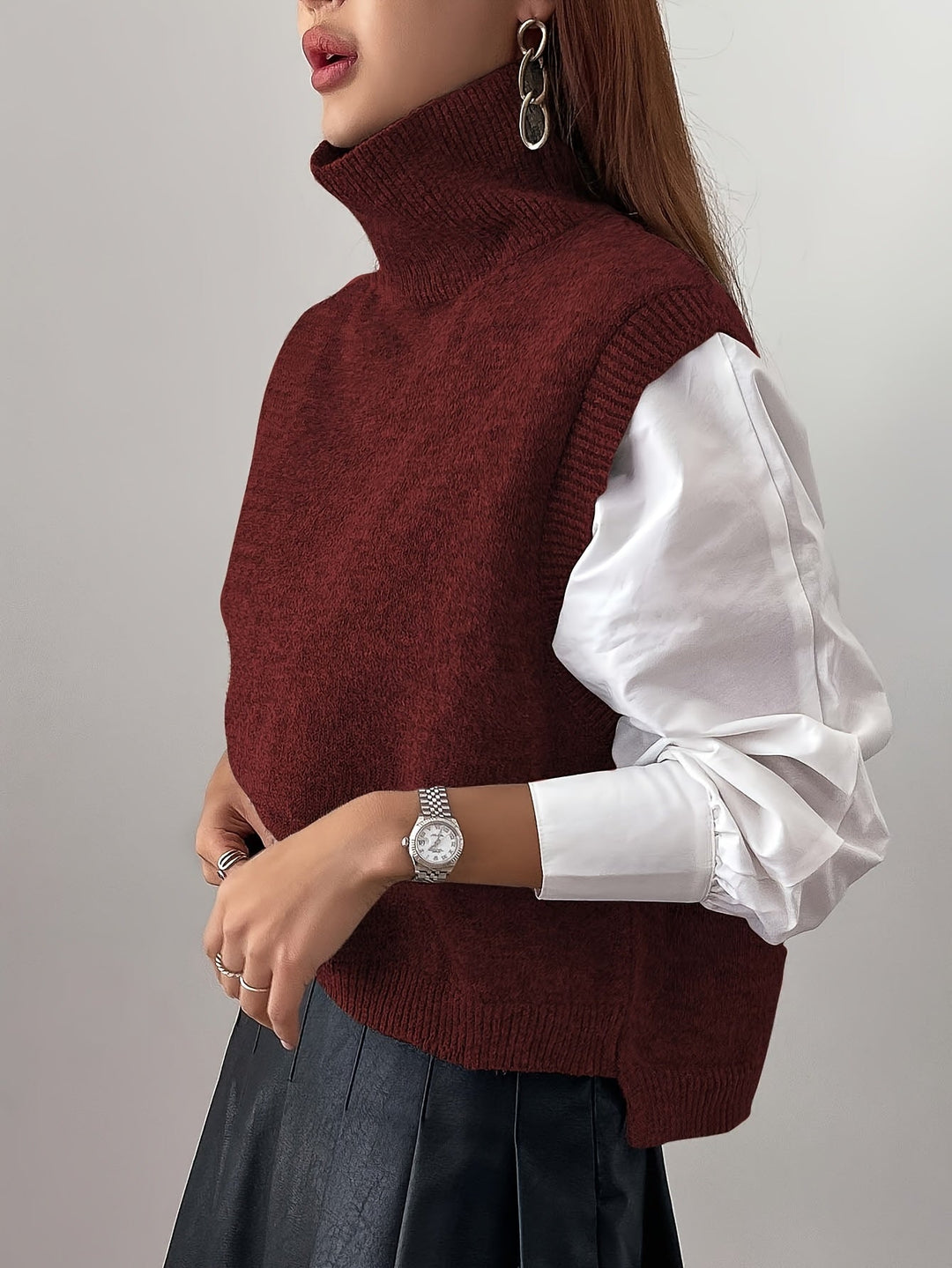 Farrah | High-Neck Sweater Vest