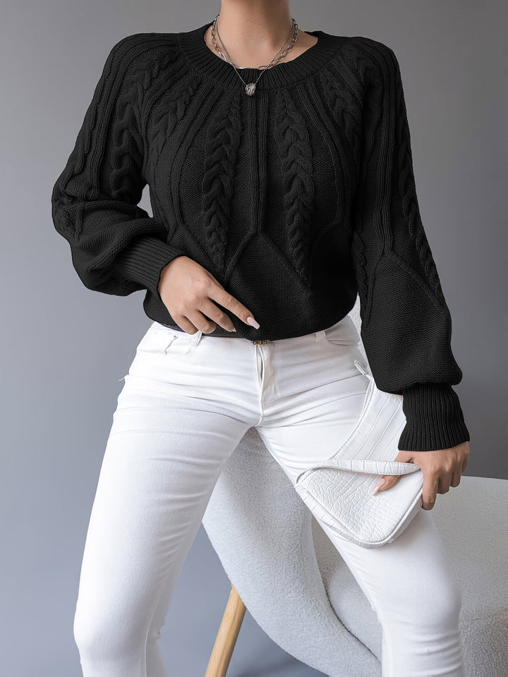 Sabine | Cable-Knit Lantern Sleeve Sweater