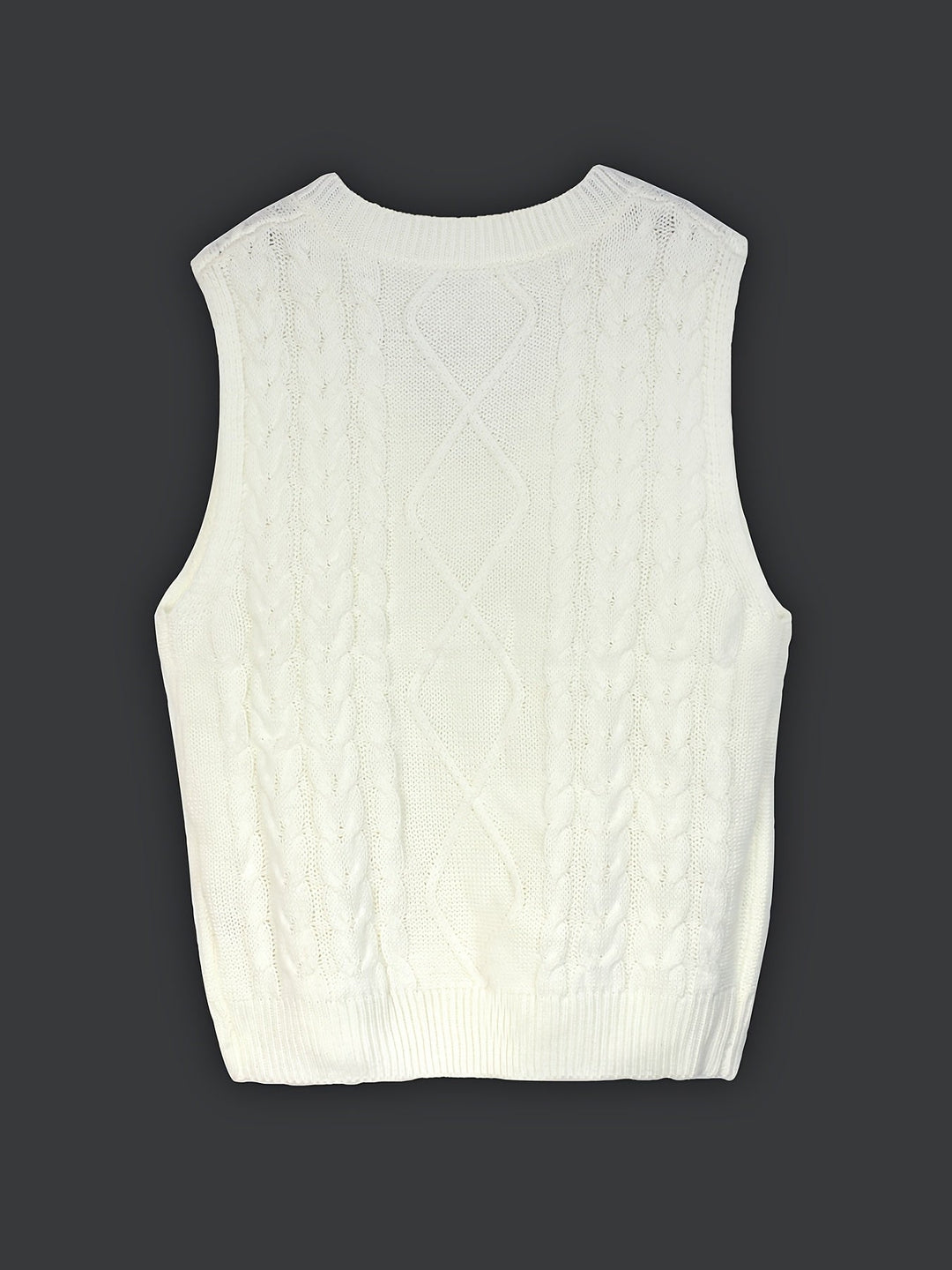 Cora | Cozy Cable-Knit V-Neck Sweater Vest