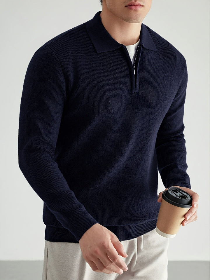 Donovan | Refined Quarter-Zip Polo Sweater