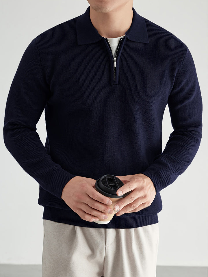 Donovan | Refined Quarter-Zip Polo Sweater
