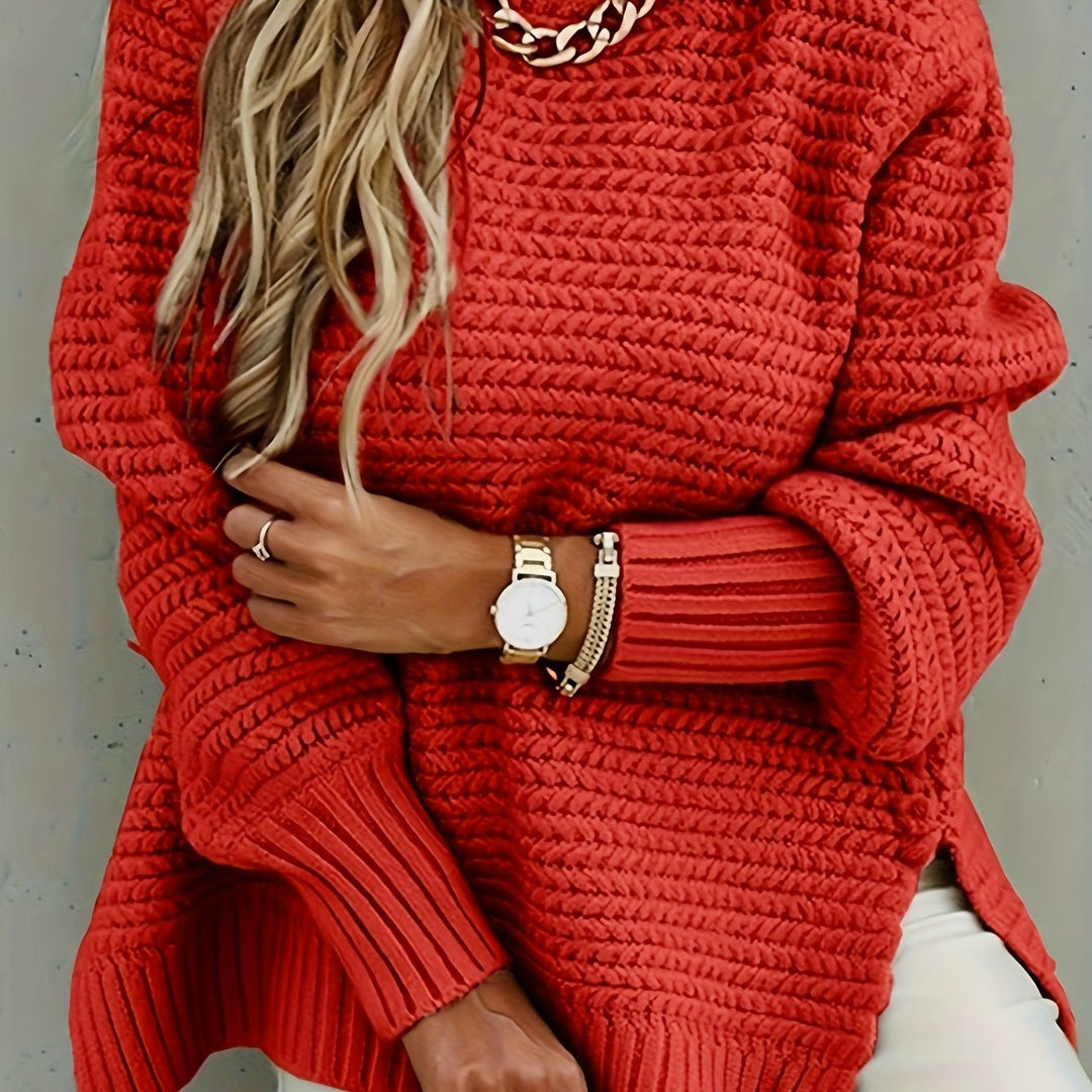 Evangeline | Textured High-Low Sweater