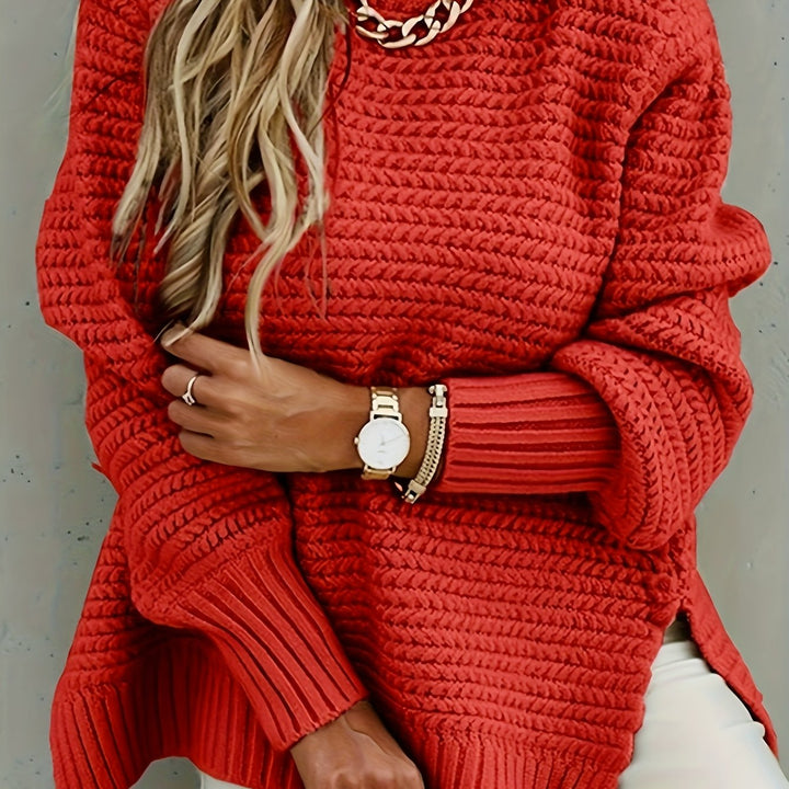 Evangeline | Textured High-Low Sweater