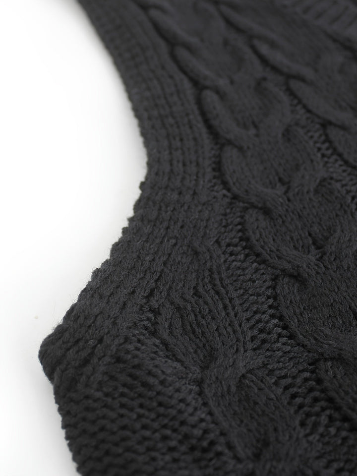 Cora | Cozy Cable-Knit V-Neck Sweater Vest