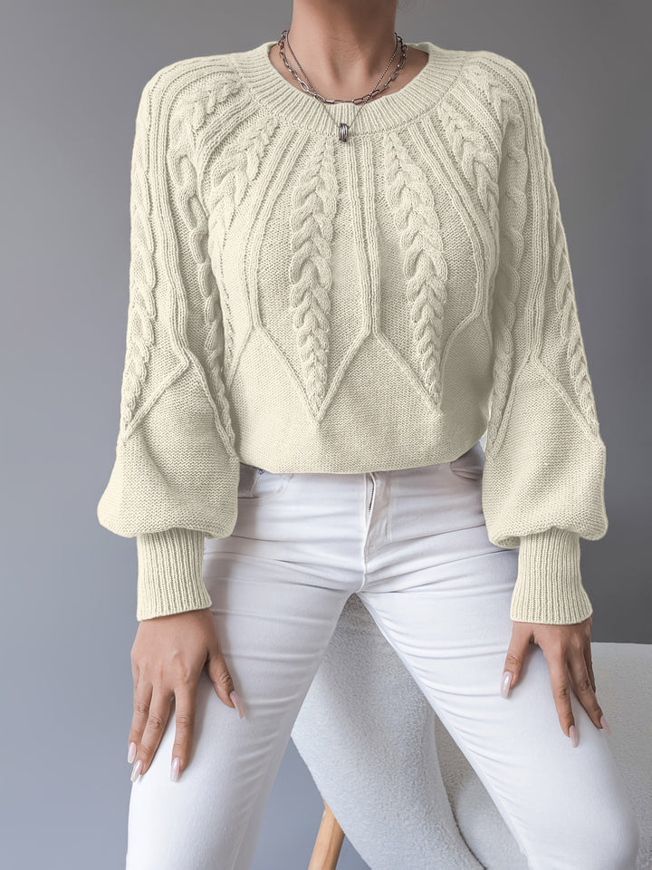 Sabine | Cable-Knit Lantern Sleeve Sweater