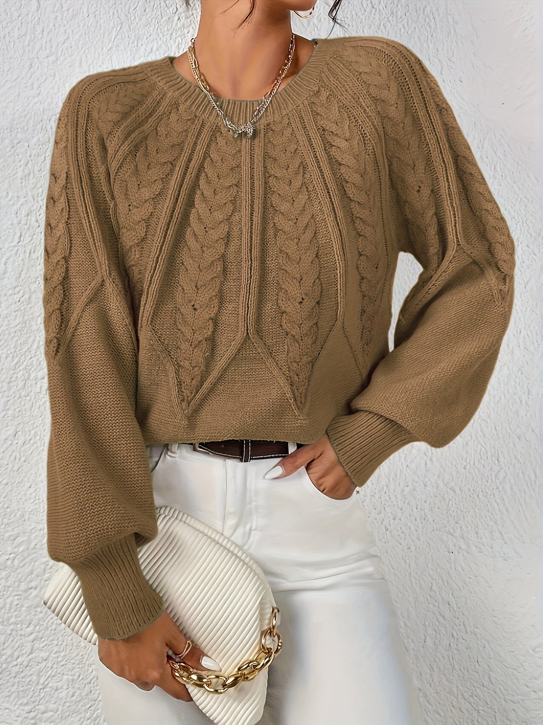 Cassidy | Cable-Knit Round-Neck Sweater