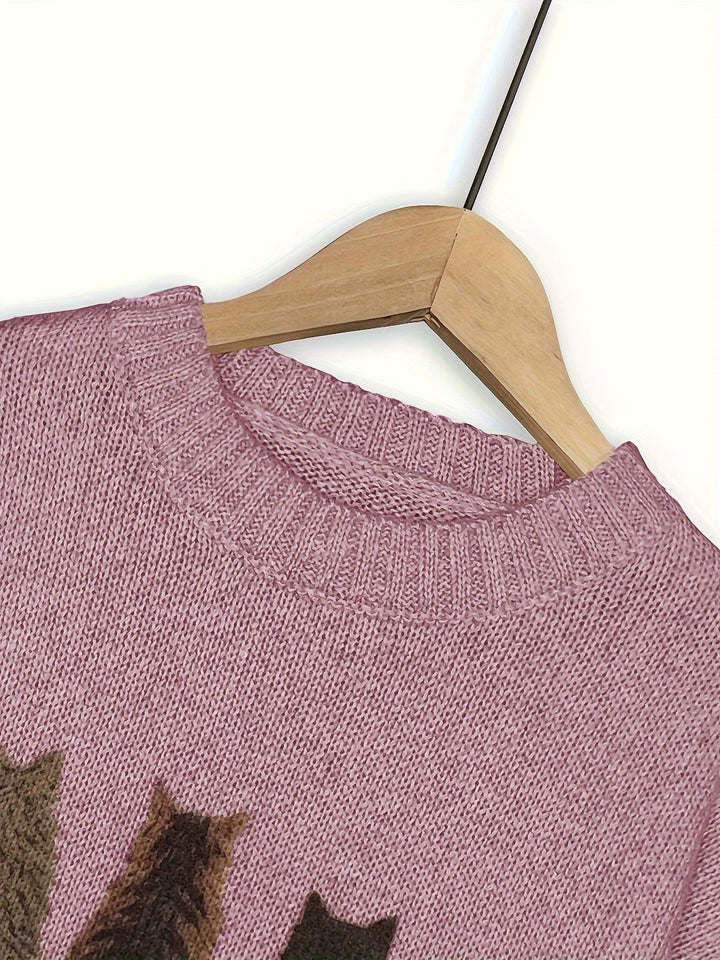 Tamara | Cozy Cat-Print Sweater