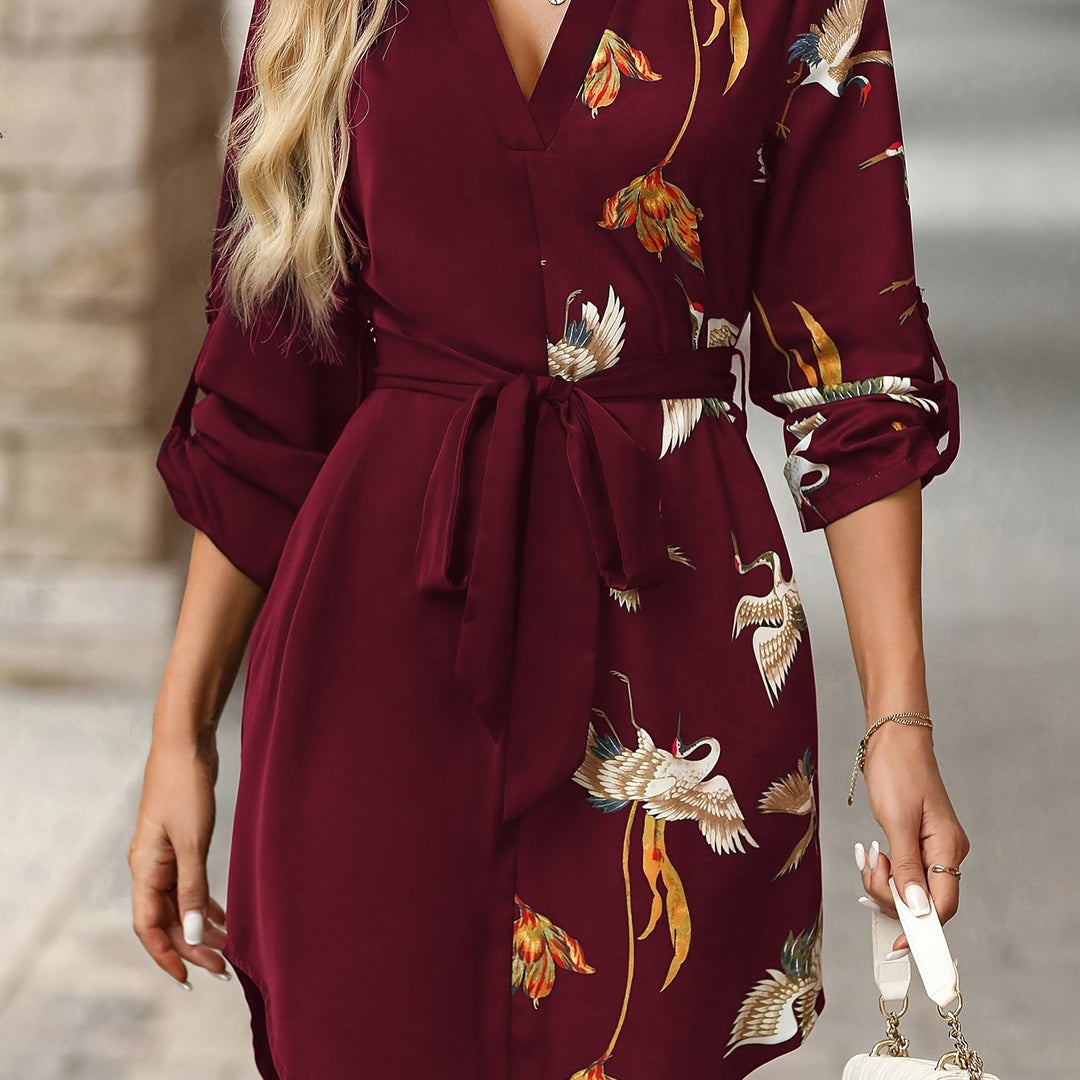 Gemma | Belted Print Shirt Dress