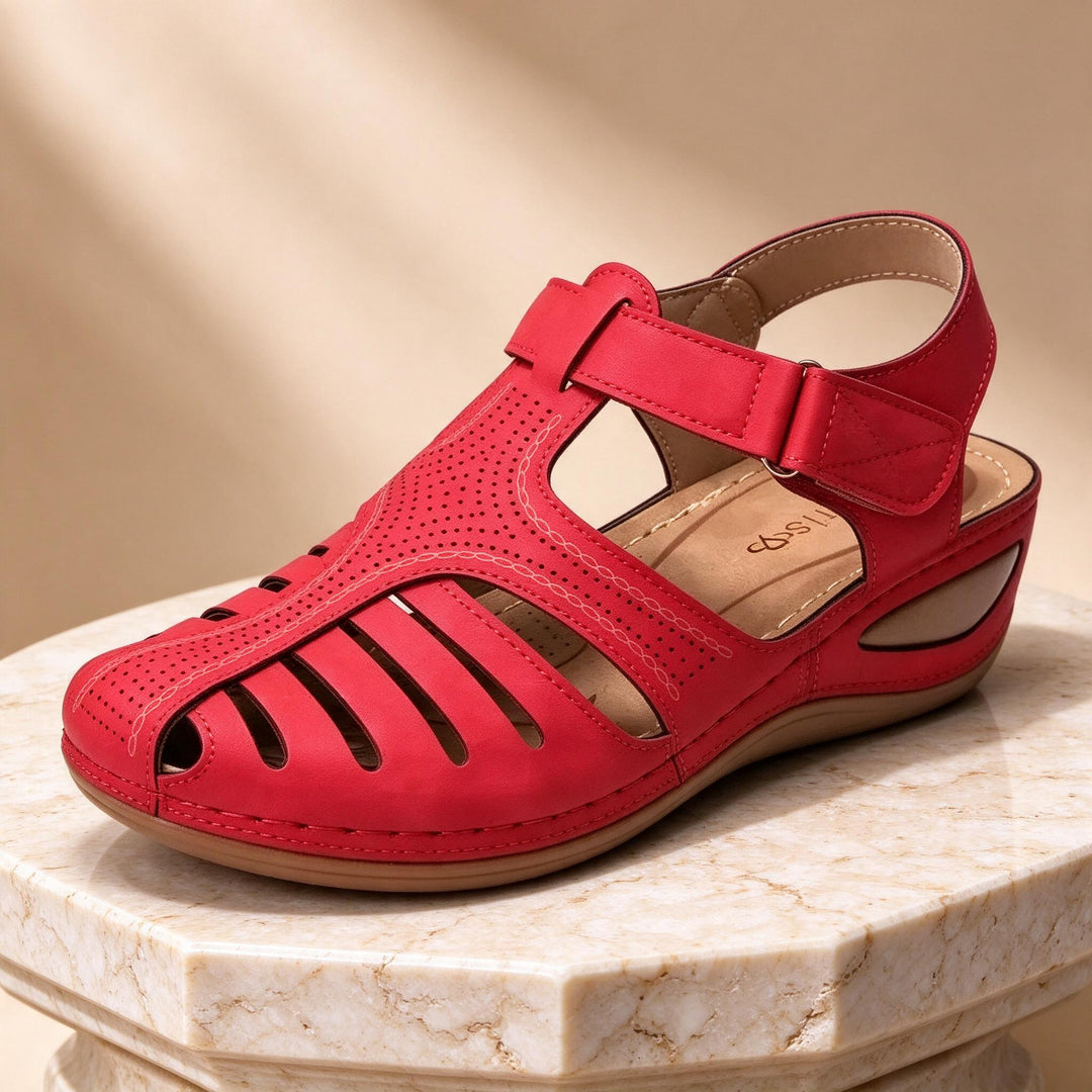 Geraldine Cushioned Comfort Sandals Red