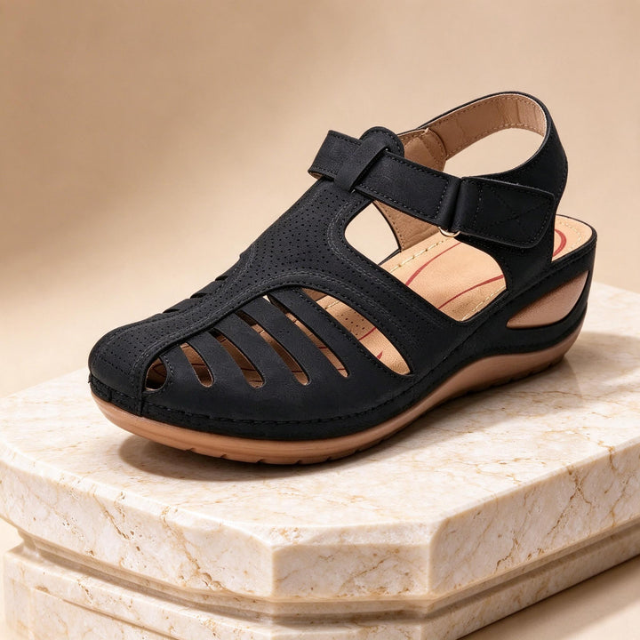 Geraldine Cushioned Comfort Sandals Black