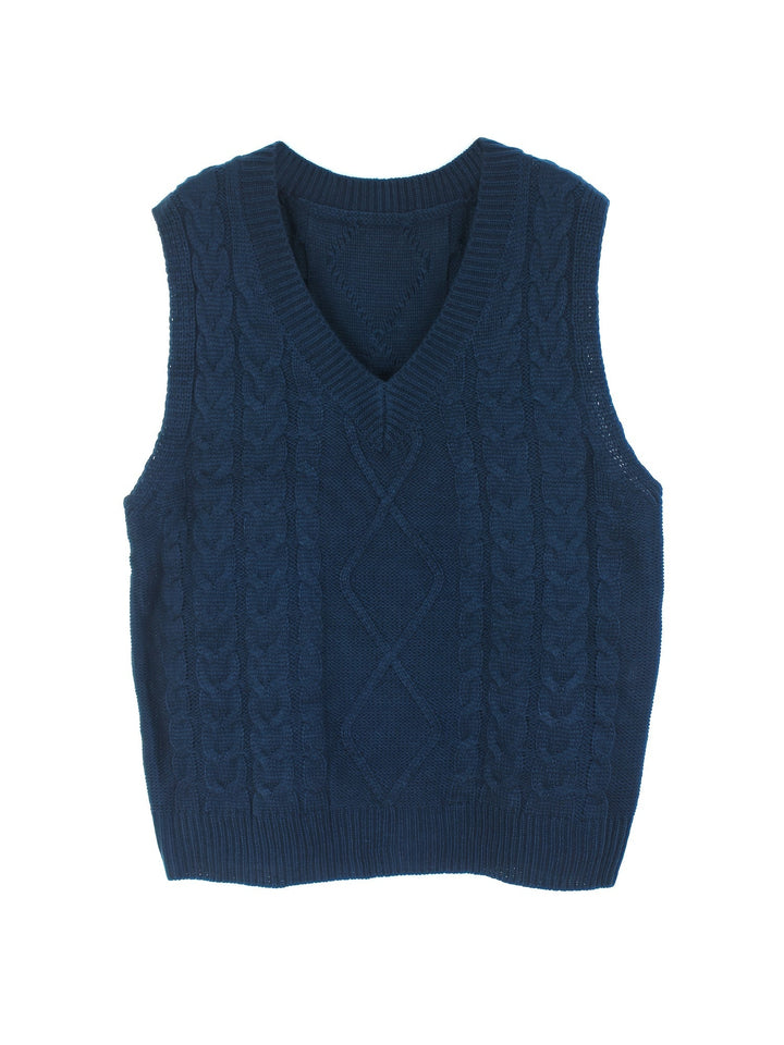 Cora | Cozy Cable-Knit V-Neck Sweater Vest