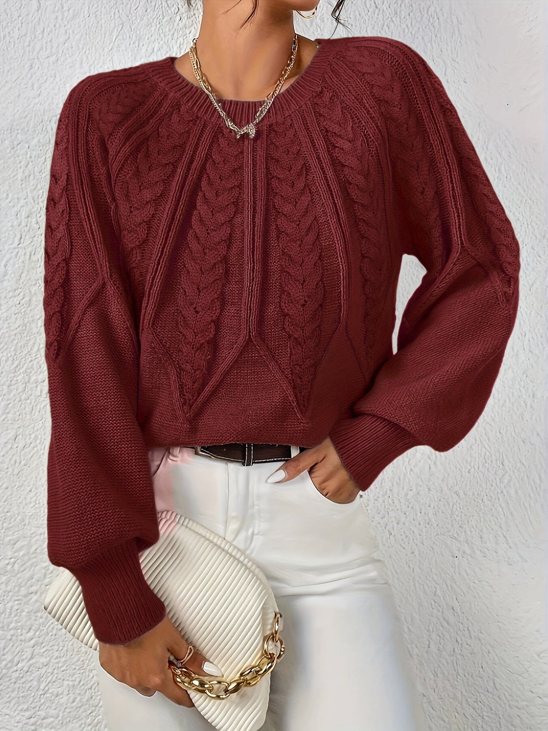 Cassidy | Cable-Knit Round-Neck Sweater