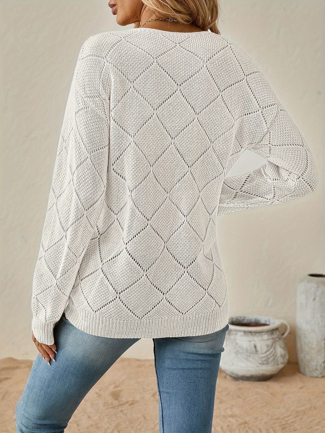 Camryn | Openwork V-Neck Sweater