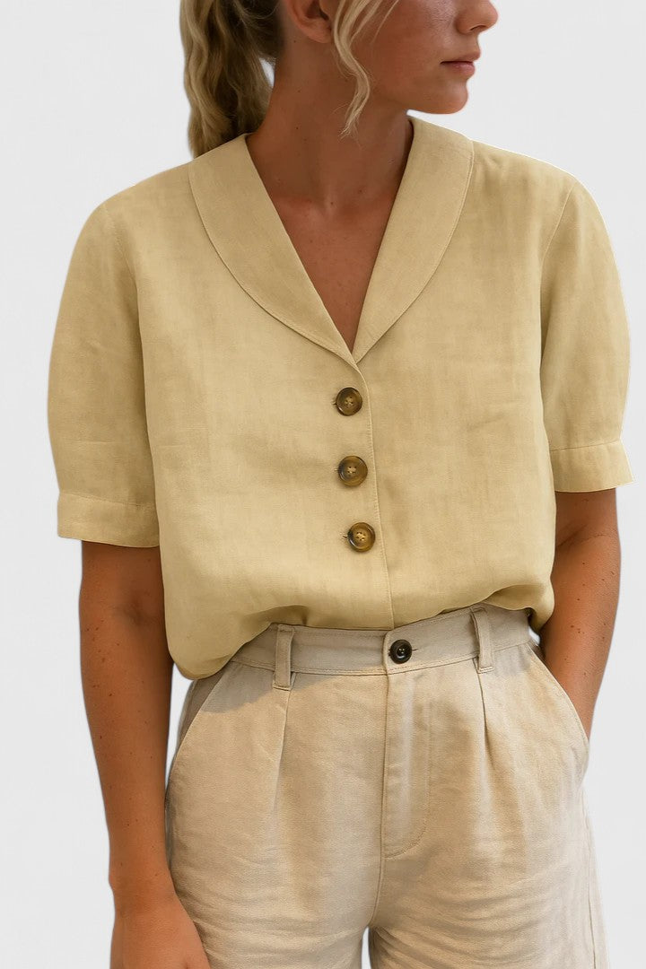 Clarice | Tailored Button-Front Blouse