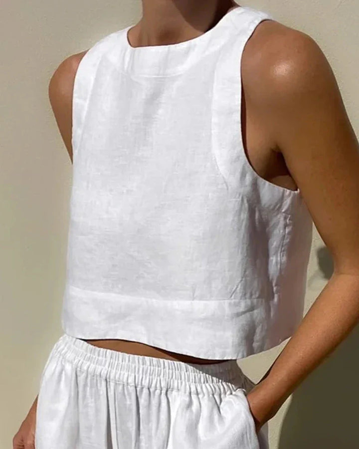 Karina | Casual Sleeveless Capri Pants Set