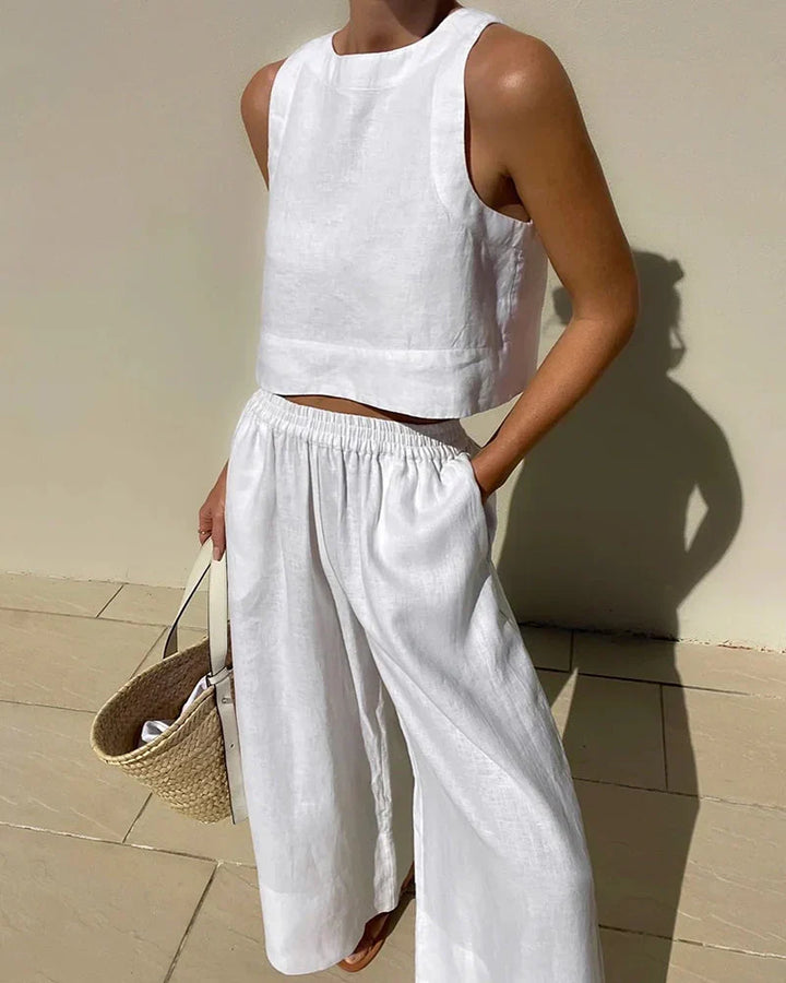 Karina | Casual Sleeveless Capri Pants Set