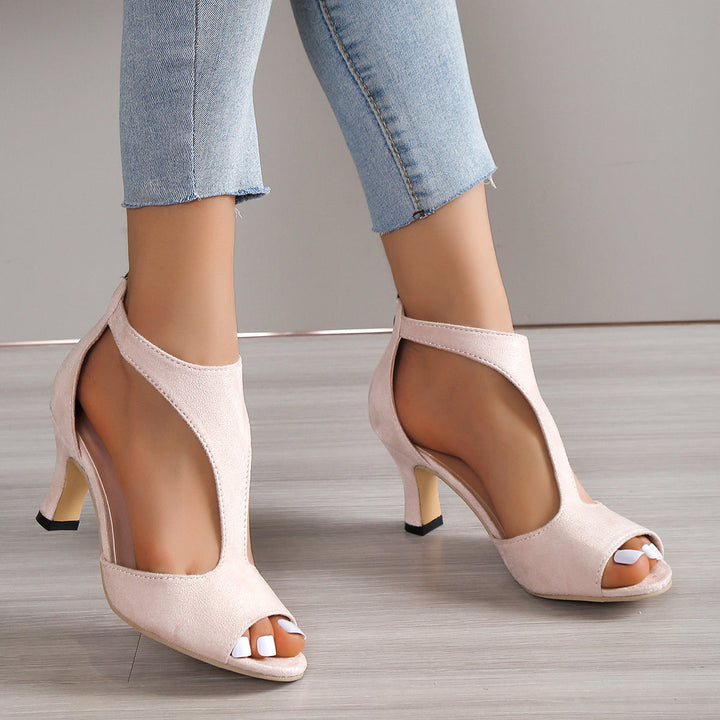 WOMEN ORTHOPEDIC MID-HEEL ROUND TOE SANDALS