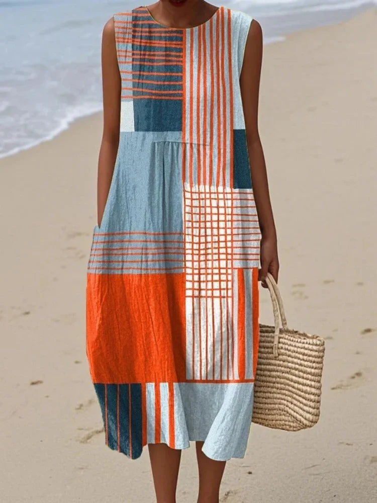Eva | Elegant Art Midi Dress