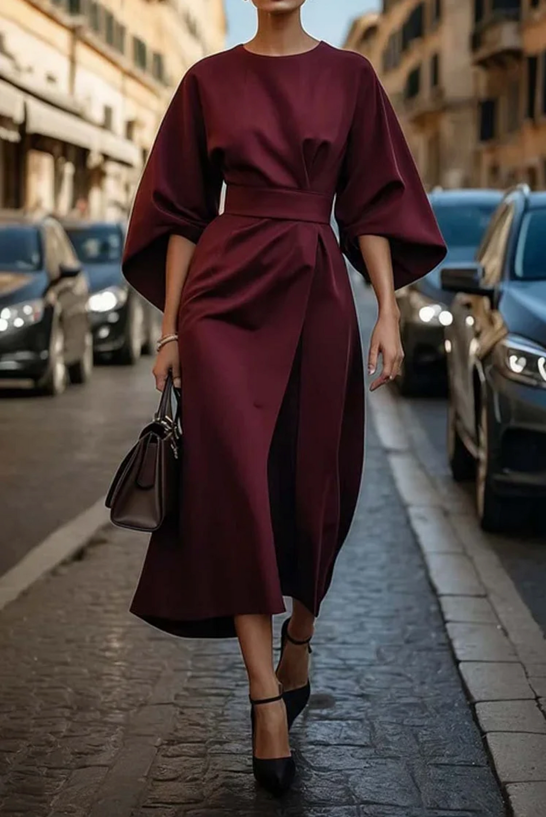 Rachel | Elegant Lantern Sleeves Dress