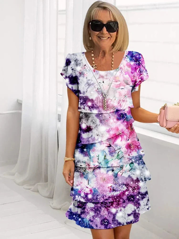 Rosie | Floral Tiered Chiffon Dress