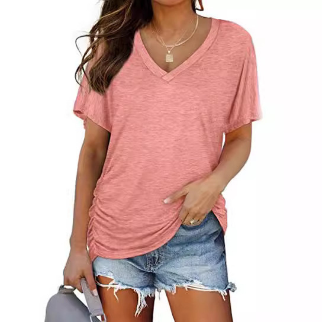 Elissa | Classic V-Neck Loose Fit Shirt