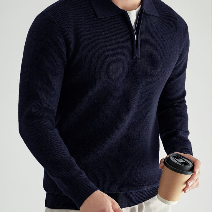Donovan | Refined Quarter-Zip Polo Sweater