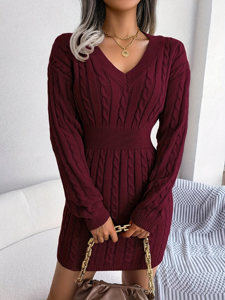 Felicity | Cable-Knit Peplum Sweater Dress