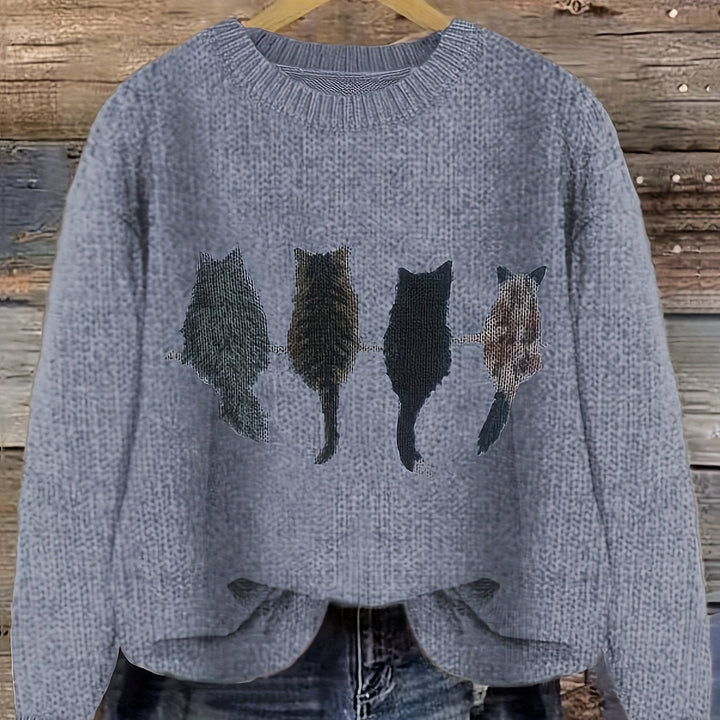 Tamara | Cozy Cat-Print Sweater