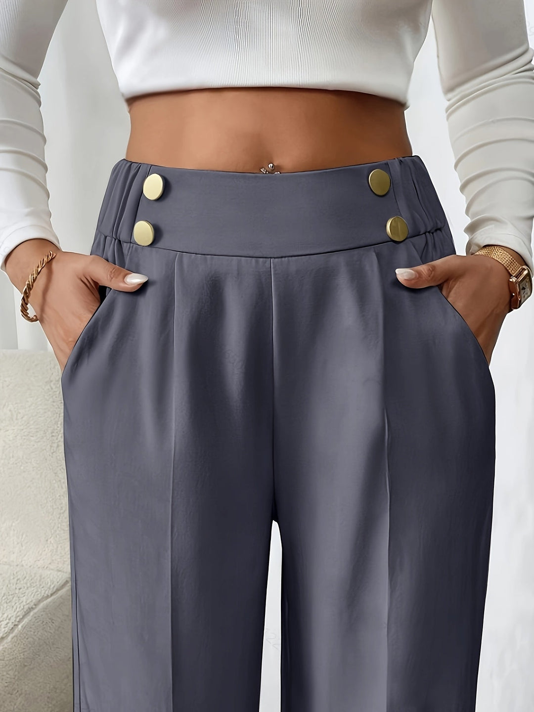 Lydia | Tailored High-Waist Wide-Leg Pants