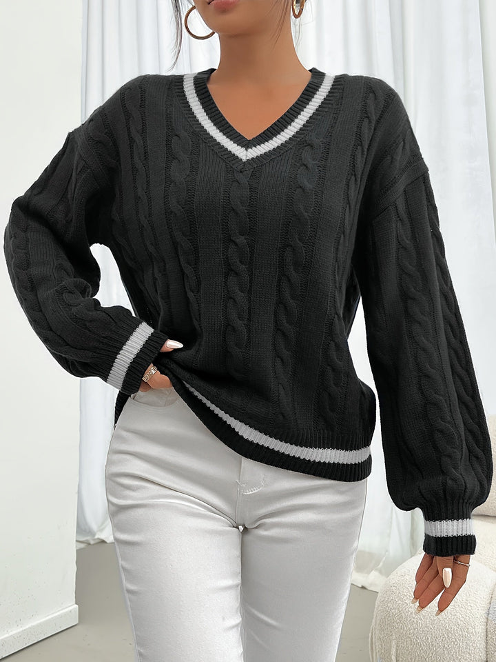 Camryn | Cable-Knit V-Neck Sweater
