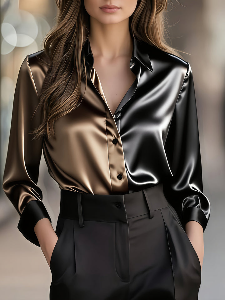 Helene | Refined Color-Block Blouse