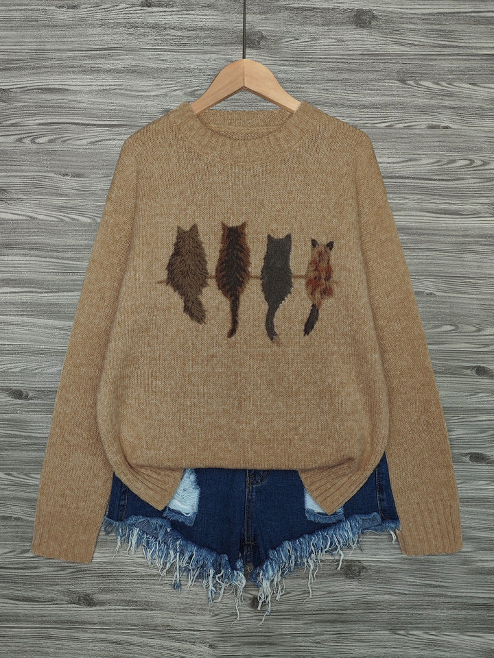 Tamara | Cozy Cat-Print Sweater
