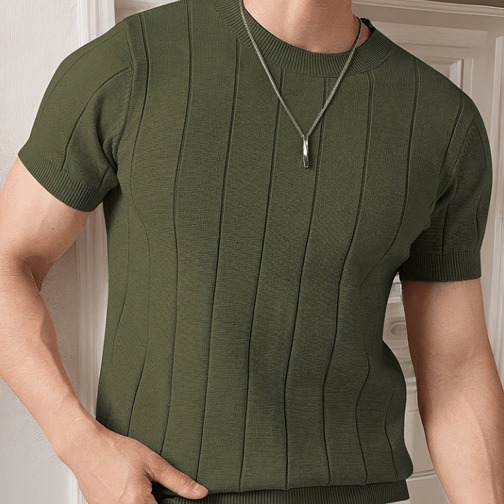 Trevor | Ribbed Short-Sleeve Knit Top