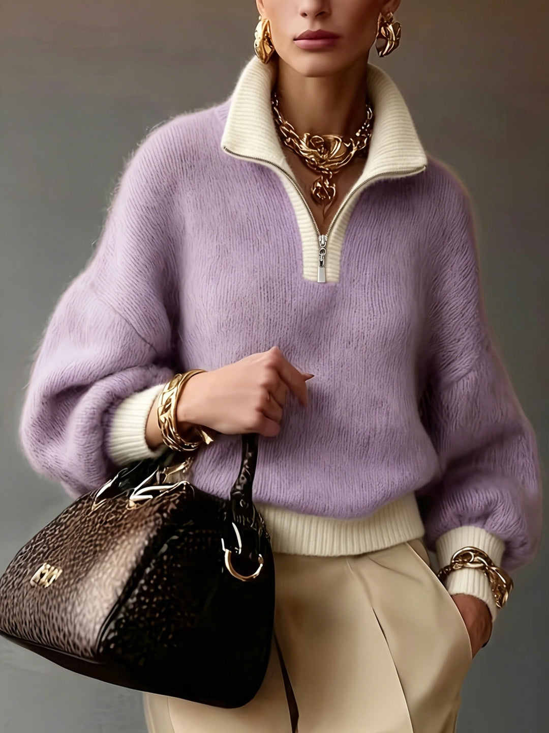 Cecily | Relaxed Half-Zip Sweater