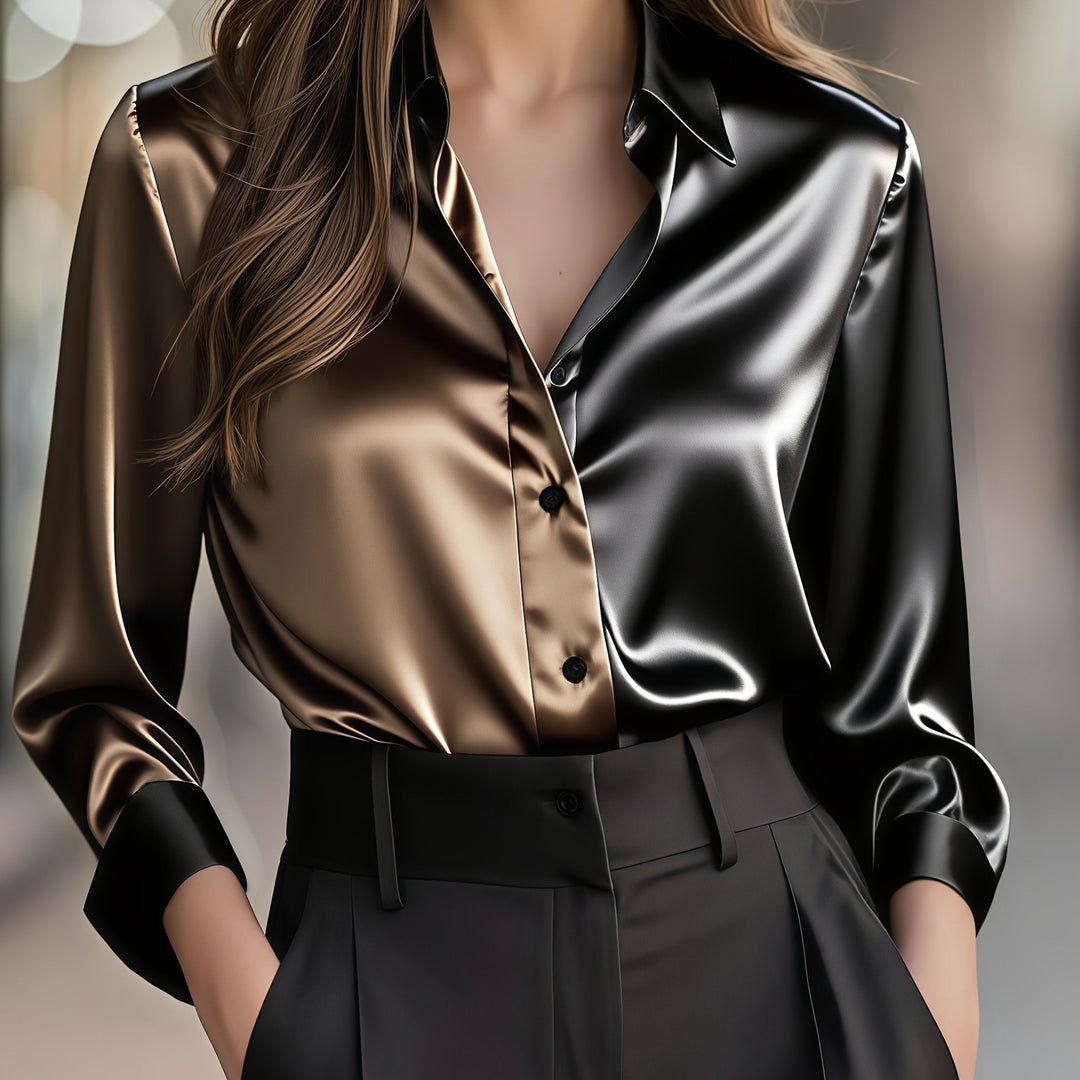 Helene | Refined Color-Block Blouse