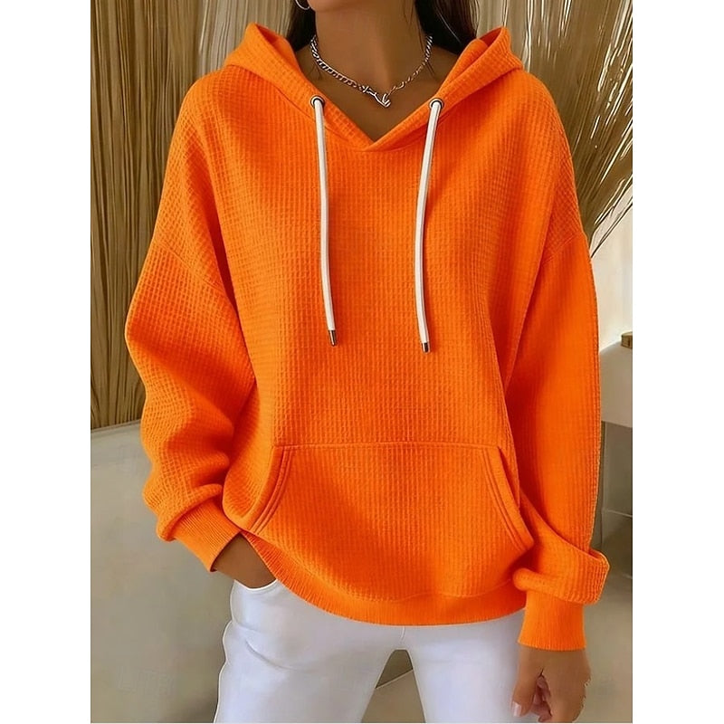 By Kim | Textured Drawstring Hoodie