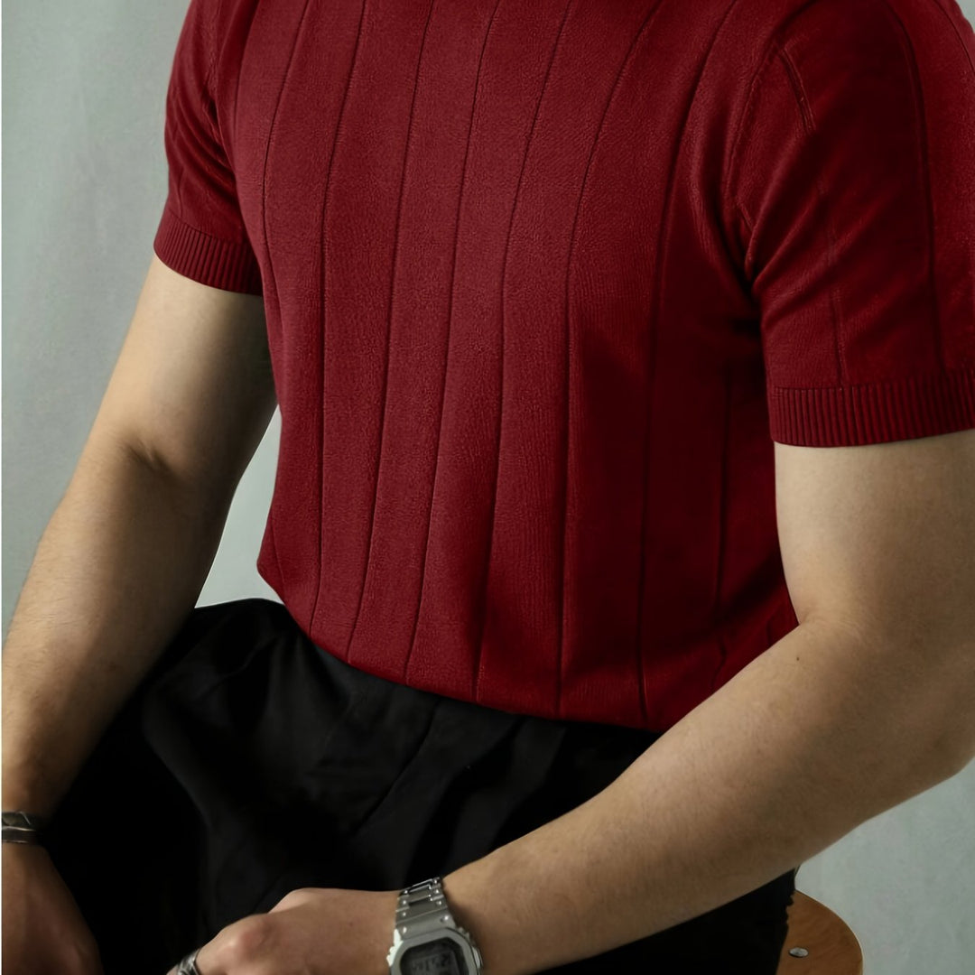 Trevor | Ribbed Short-Sleeve Knit Top