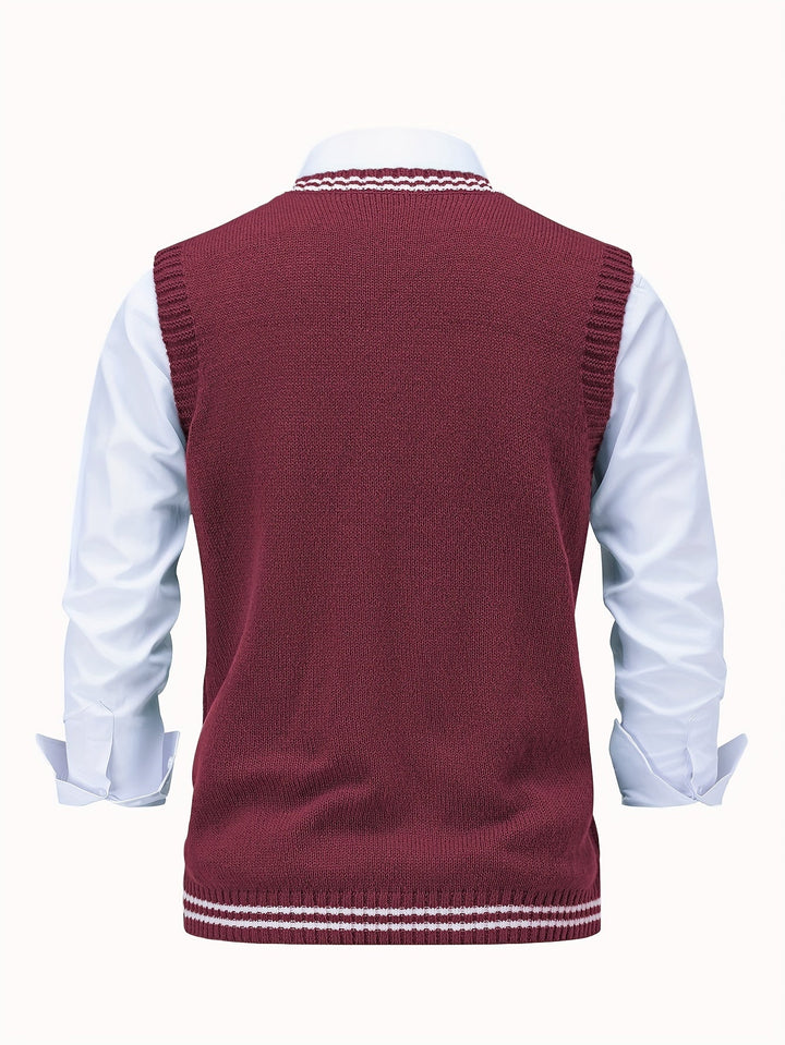 Gideon | Cable-Knit V-Neck Sweater Vest
