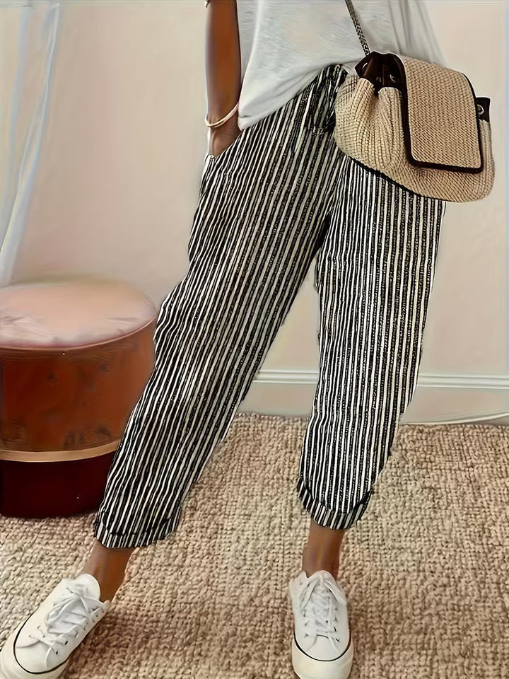 Marley | Striped Wide-Leg Casual Pants