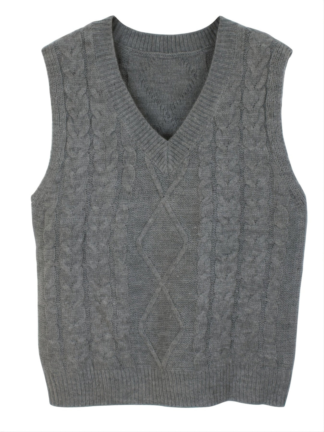 Cora | Cozy Cable-Knit V-Neck Sweater Vest