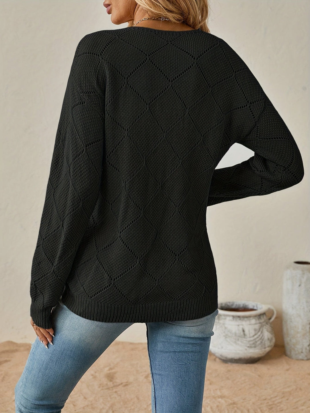Camryn | Openwork V-Neck Sweater