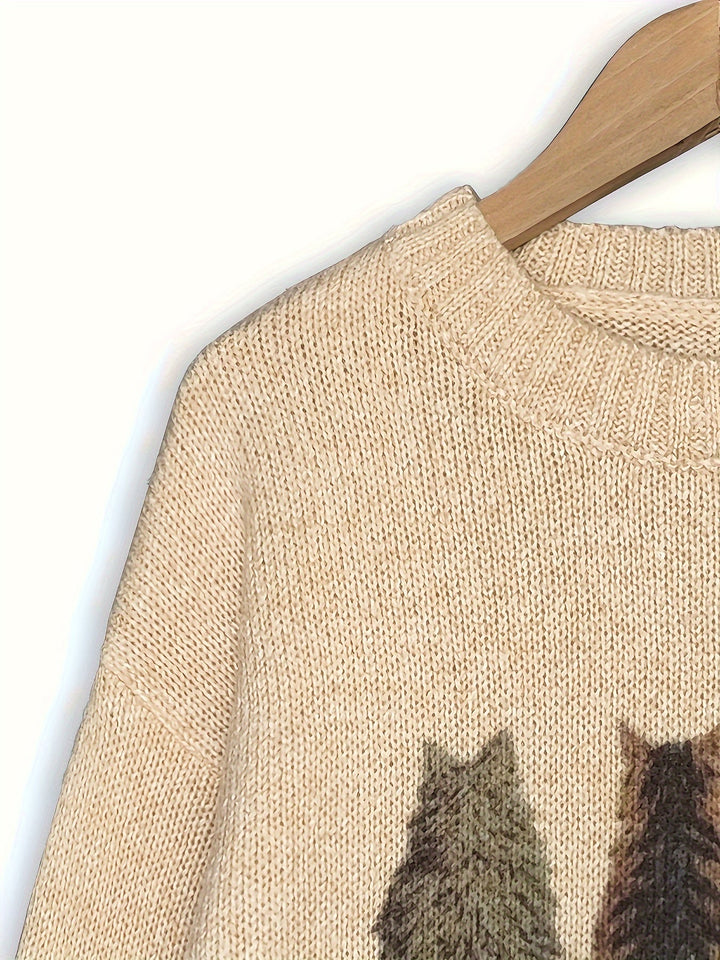 Tamara | Cozy Cat-Print Sweater