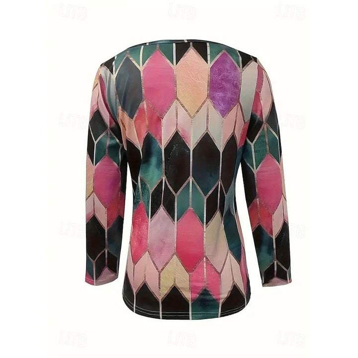 Rachel | Floral Quarter-Zip Long Sleeve Top